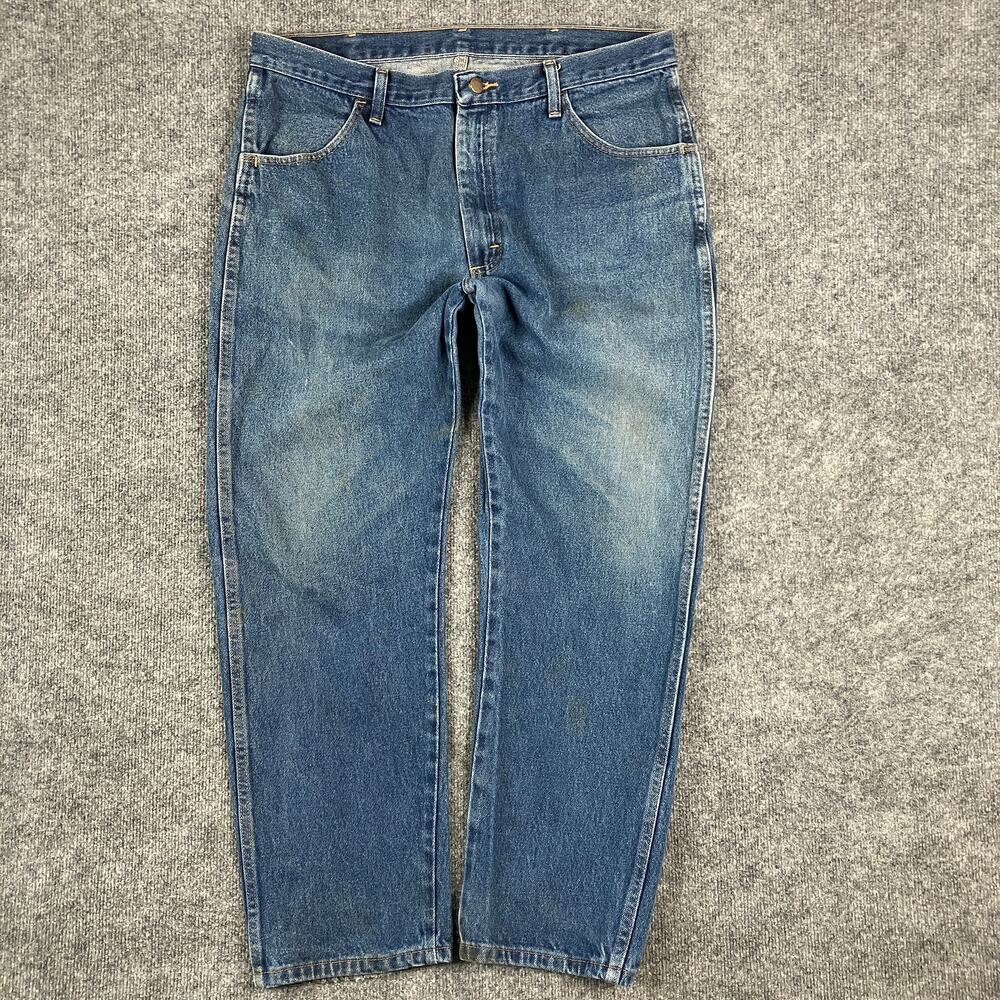 Rustler Classic Fit Jeans Mens 38x30 Blue Denim Straight Leg Casual Pants